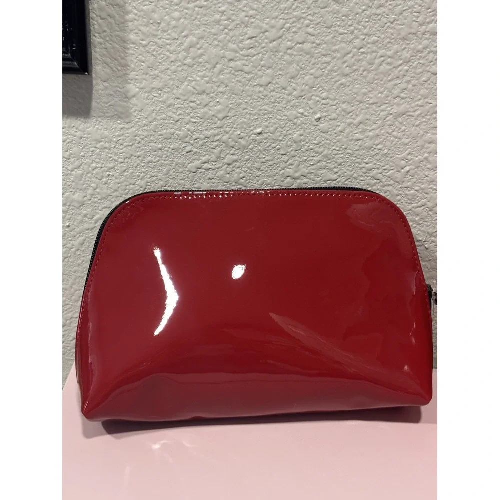 Shu Uemura Red Patent Cosmetic Makeup Bag Toiletry Pouch New With Tag